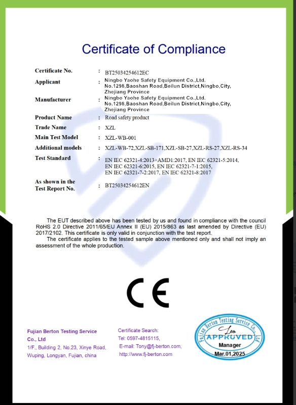 CE CERTIFICATE